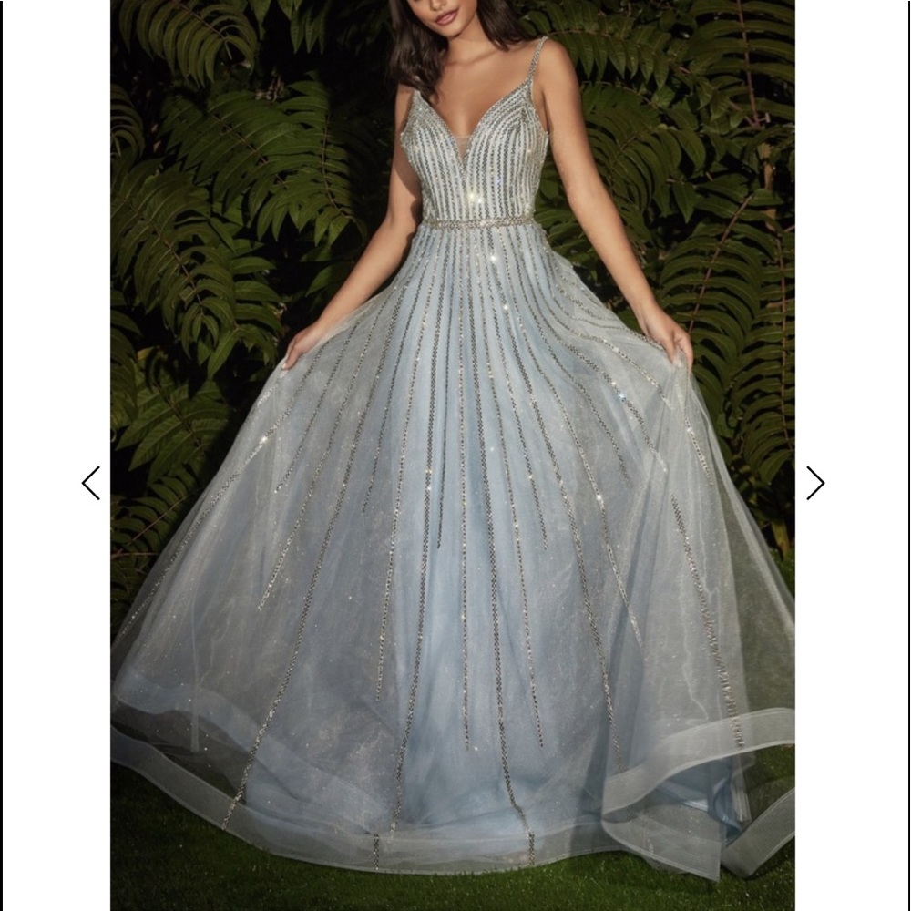 Brand new light blue prom dress with details